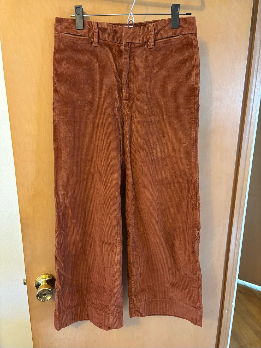 Gap Corduroy High Rise Crop Pants in Rust Brown